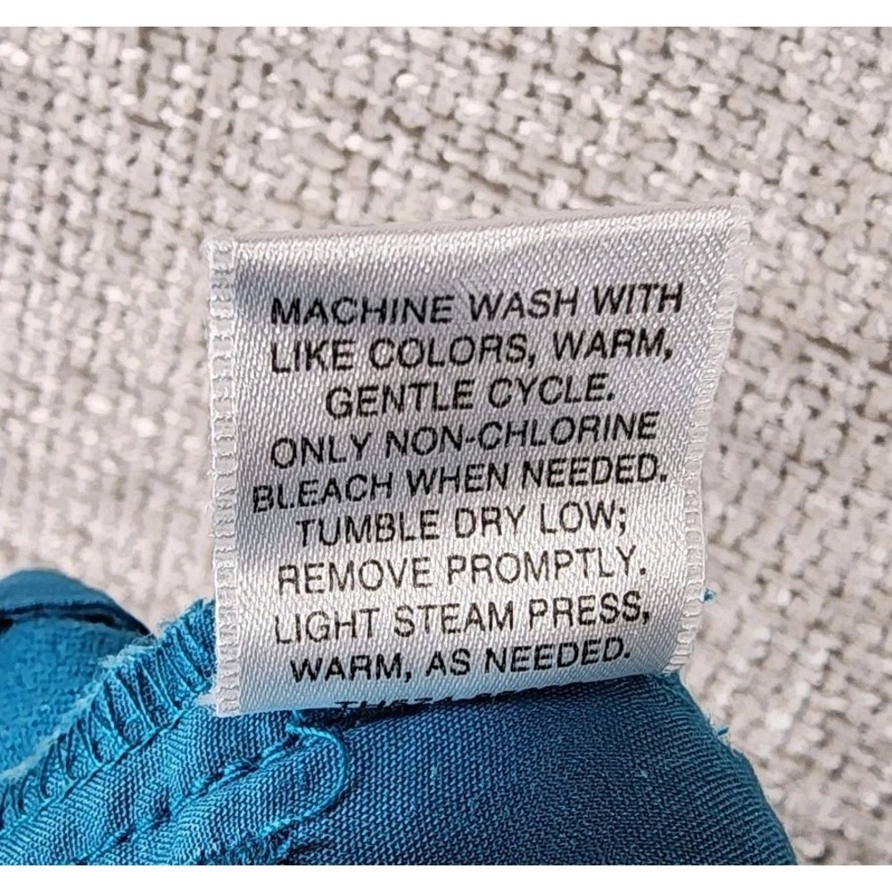 Pendleton Linen Blend Wide Leg Pants Womens 12 Turquoise Zip Button NWT - Picture 13 of 14